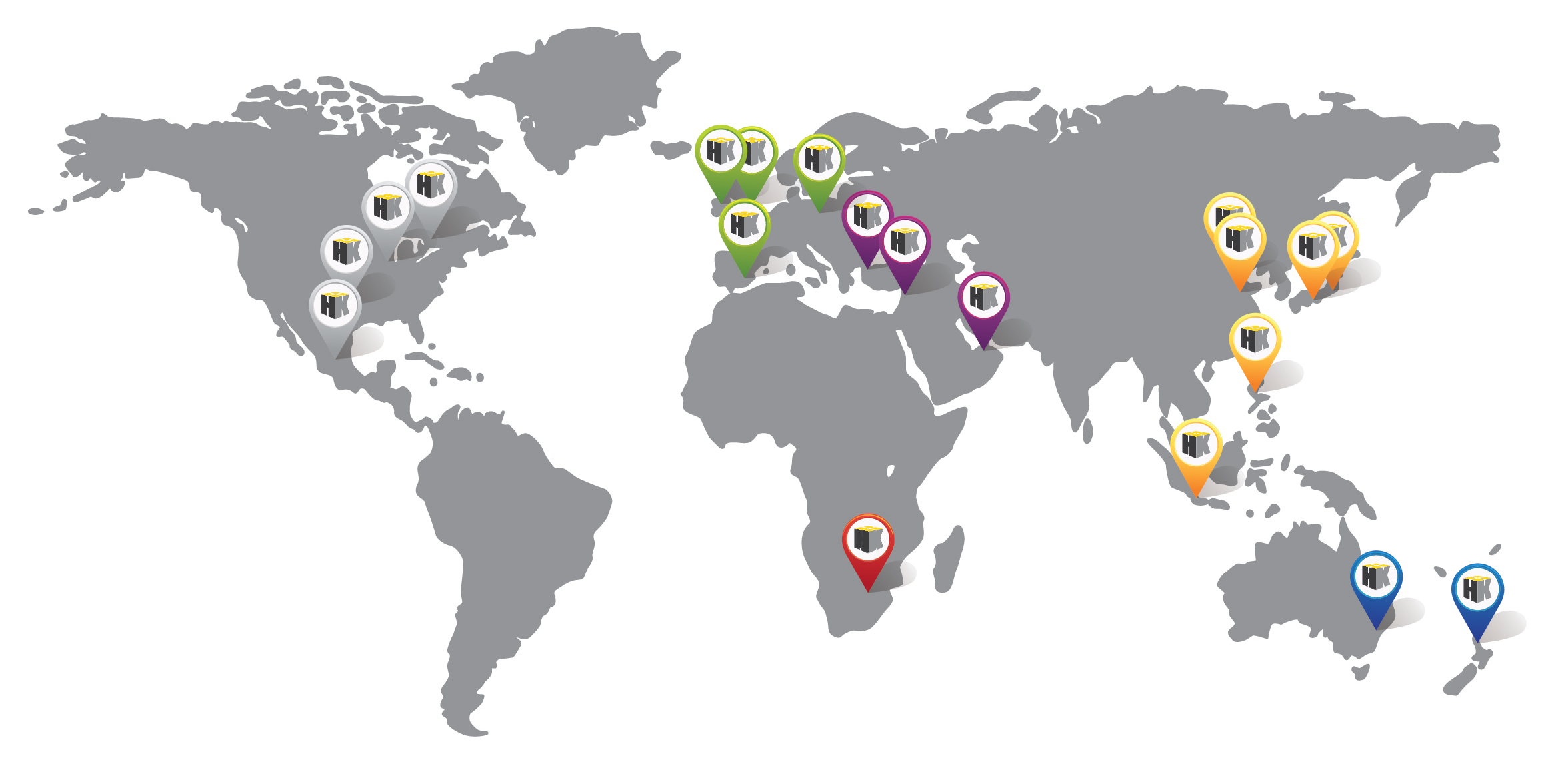 H+K locations around the world 